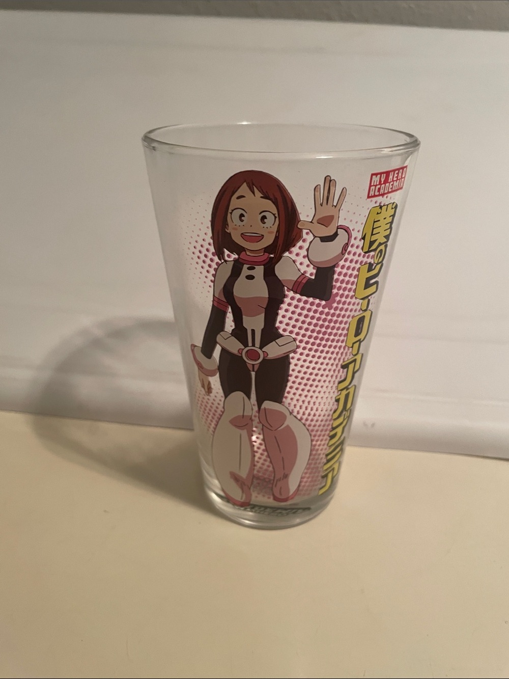 My Hero Academia Ochaco Character Glass in Pink and Black
